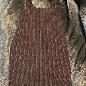 Rose gold and black mini dress